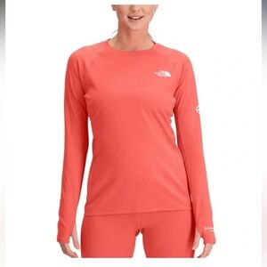 SET The North Face Summit Pro 200 Crew and pants Baselayer in Radiant Orange